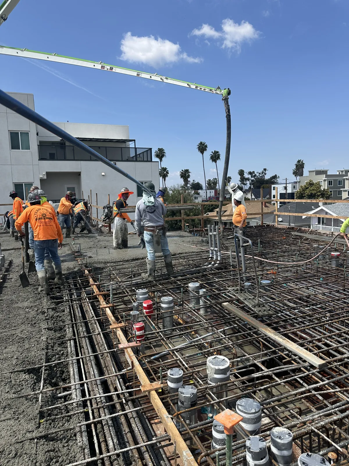 S&P Concrete crew at work on a commercial pour